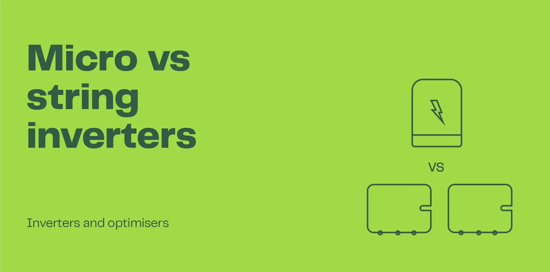 The hero image shows the outline of a micro inverter and a string inverter and features the heading 'Micro inverters vs string inverters'.