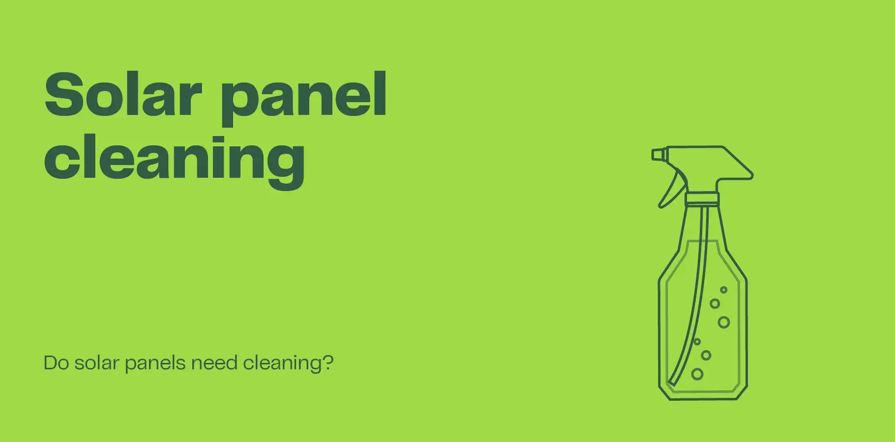 The image shows an outline of cleaning products with the accompanying text 'Solar panel cleaning'.