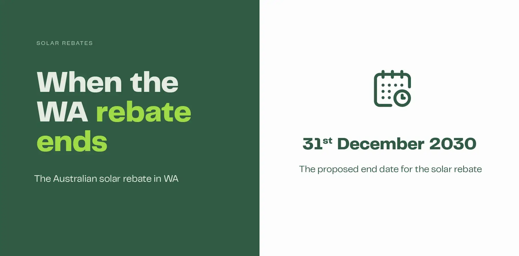 The image shows an outline of a calendar above the the date 31st December 2030.