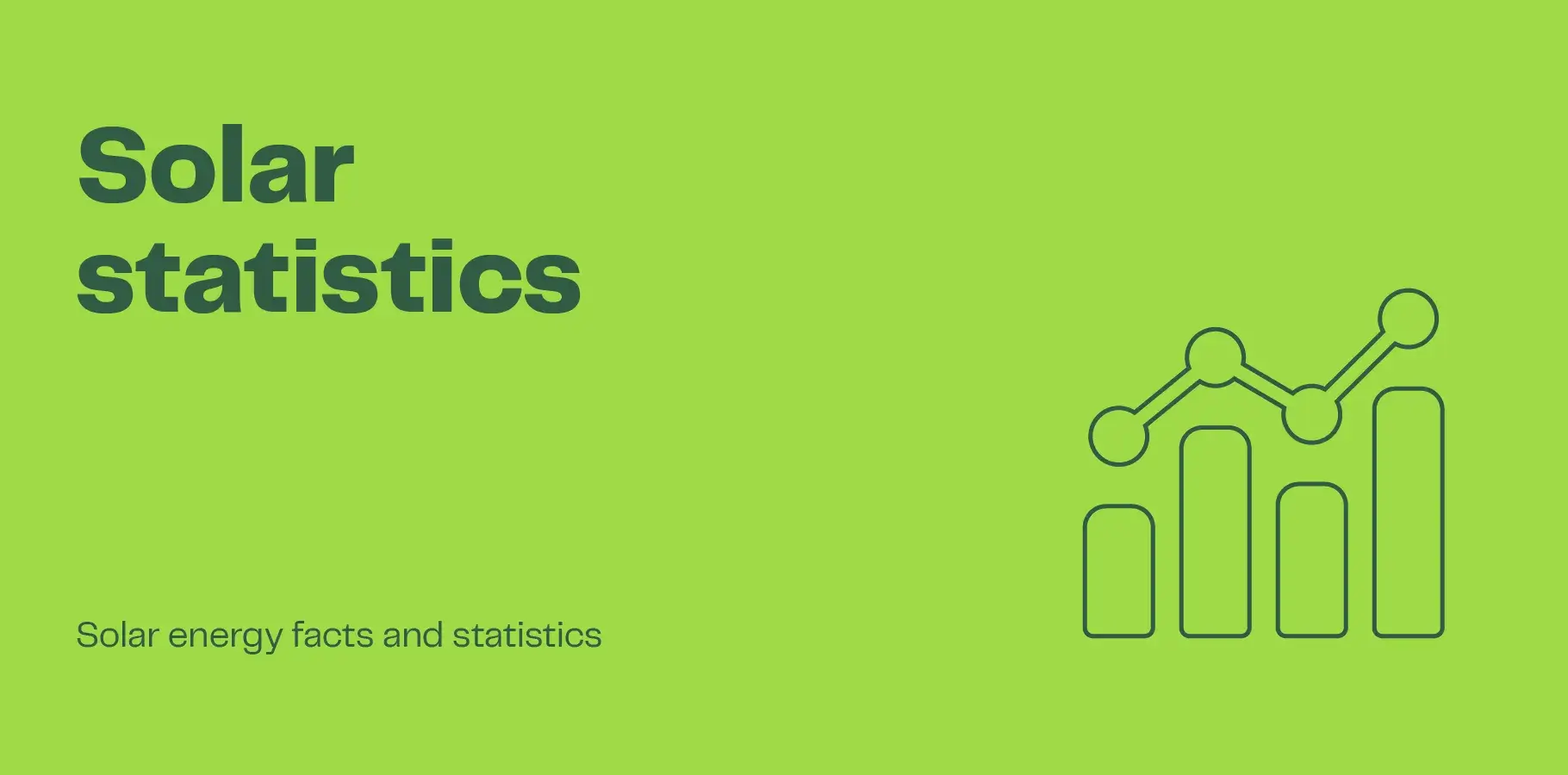 Solar statistics hero image shows a vector image of a graph next to text that reads 'Solar statistics'.